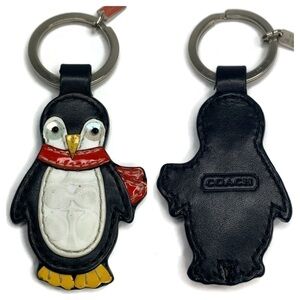 Coach Penguin 🐧 Keychain Fob Black White Vintage